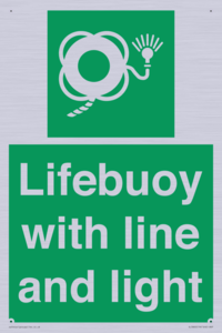Lifebuoy with line and light